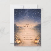 Starry Night Rustic Meadow Wedding 出欠カード (正面)