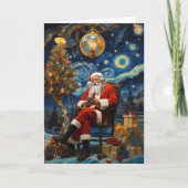 Starry Night Santa Card | Van Gogh Christmas Card カード (正面)