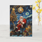 Starry Night Santa Card | Van Gogh Christmas Card カード (黄色い花)