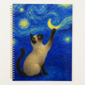 Starry Night Siamese Cat Moon プランナー手帳 (正面)