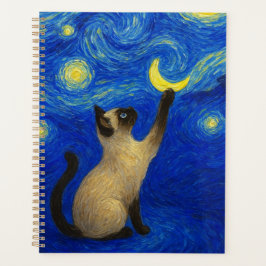 Starry Night Siamese Cat Moon プランナー手帳