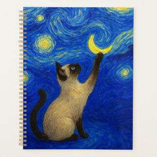 Starry Night Siamese Cat Moon  プランナー手帳