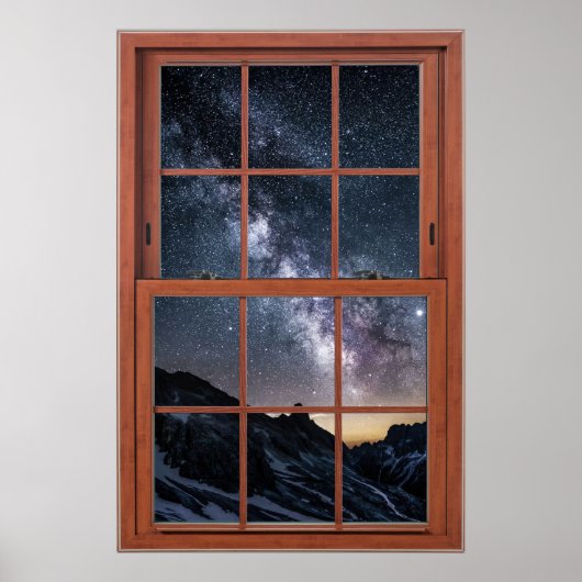 Starry Night Skies Window Illusion - Fake Window ポスター (正面)