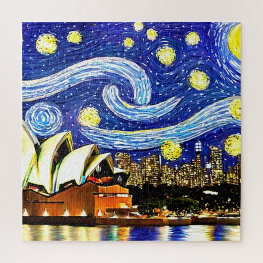 Starry Night Sydney Australia Opera House ジグソーパズル (縦)