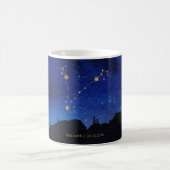 Starry Night Tree Gold Pisces Zodiac Constellation コーヒーマグカップ (中央)