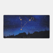 Starry Night Tree Gold Pisces Zodiac Constellation デスクマット (正面)