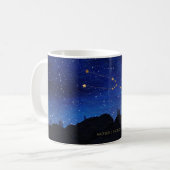 Starry Night Tree Gold Taurus Zodiac Constellation コーヒーマグカップ (正面左)