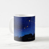 Starry Night Trees Gold Aries Zodiac Constellation コーヒーマグカップ (正面左)