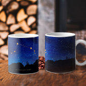 Starry Night Trees Gold Aries Zodiac Constellation コーヒーマグカップ
