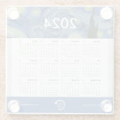 Starry Night Vanゴッホビジネスロゴ2024カレンダー ガラスコースター (裏面)