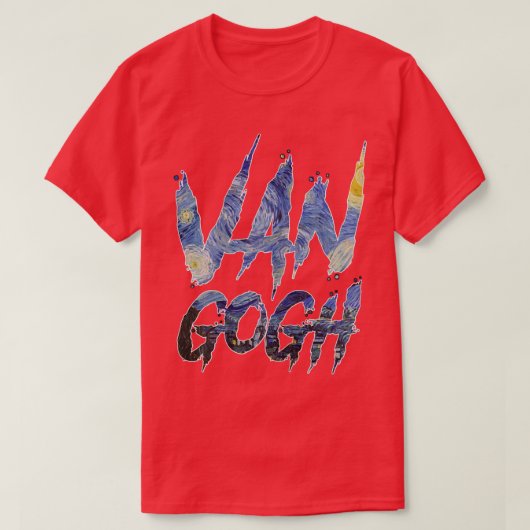 Starry Night Van Gogh Art Painting Vincent Van Gog Tシャツ (デザイン正面)