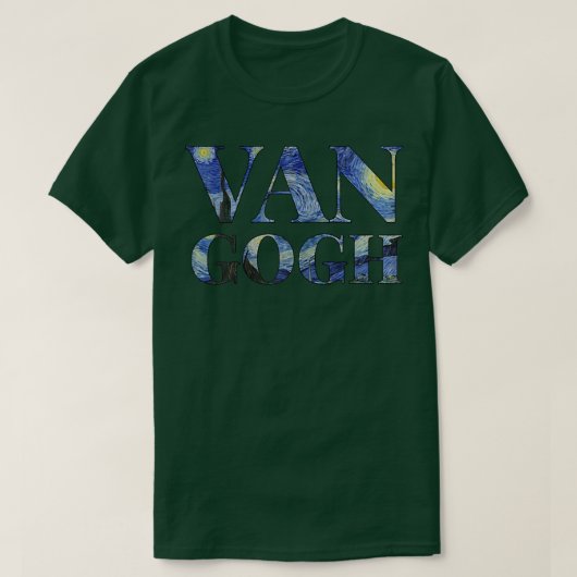 Starry Night Van Gogh Art Painting Vincent Van Gog Tシャツ (デザイン正面)