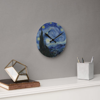 Starry Night - Van Gogh Large Wall Clock ラウンド壁時計