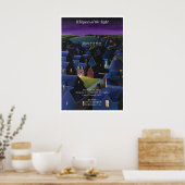 Starry Night Village Art Print Tranquil Town ポスター (キッチン)