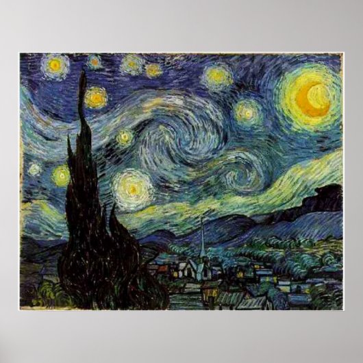 Starry Night,Vincent van Gogh ポスター (正面)