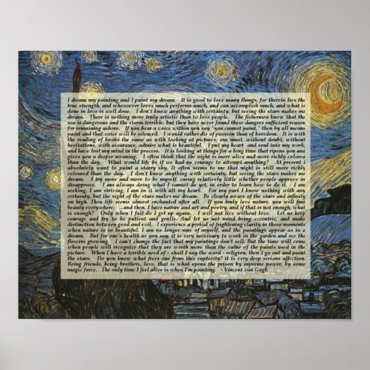 Starry Night Vincent's Words Artist Print ポスター (正面)