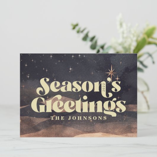 Starry Night Winter Sky Modern Elegant Chic シーズンカード (スタンド正面)