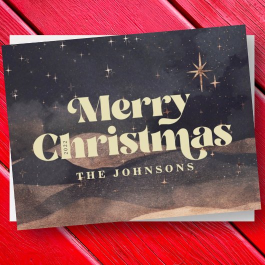 Starry Night Winter Sky Modern Elegant Chic シーズンカード