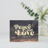 Starry Night Winter Sky Modern Elegant Chic シーズンポストカード (スタンド正面)