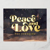 Starry Night Winter Sky Modern Elegant Chic 箔シーズンポストカード (正面)