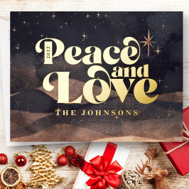 Starry Night Winter Sky Modern Elegant Chic 箔シーズンポストカード