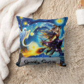 Starry Night Witchy Halloween Design クッション (ブランケット)