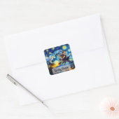 Starry Night Witchy Halloween Design スクエアシール (封筒)