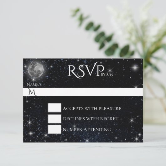 Starry Night with Moon RSVPカード (スタンド正面)