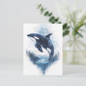 Starry Orca Whale Mountain Forest ポストカード (スタンド正面)