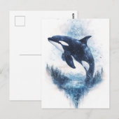 Starry Orca Whale Mountain Forest ポストカード (正面/裏面)