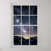 Starry Skies White Frame Window Illusion ポスター (正面)