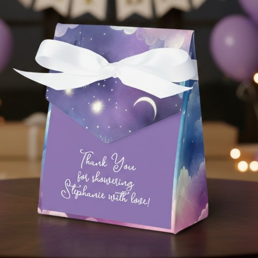 Starry Sky Baby Adoption Shower – Moon and Stars フェイバーボックス