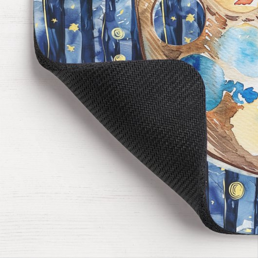 Starry Sky Blue Peach Yellow Paint マウスパッド (コーナー)