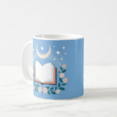 Starry Sky Moon Flowers Book Lover Classic Mug コーヒーマグカップ (正面左)