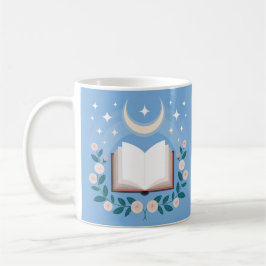 Starry Sky Moon Flowers Book Lover Classic Mug コーヒーマグカップ