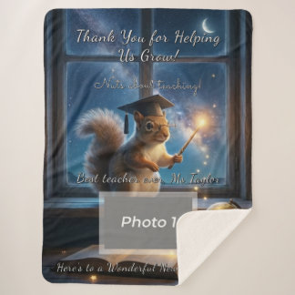 Starry Squirrel Teacher Appreciation Blanket シェルパブランケット