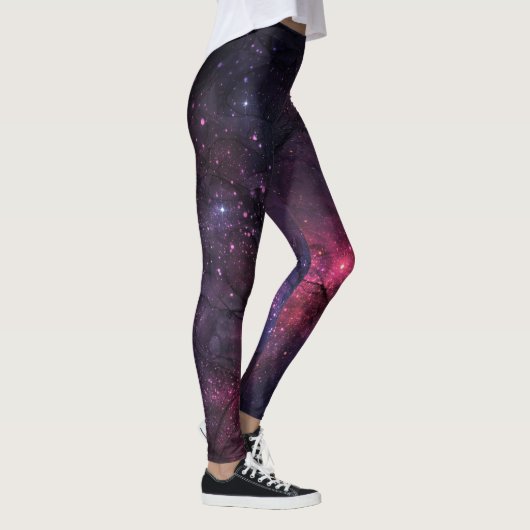 Starry Stars Outer Space Galaxy Planetary Pattern レギンス (右)