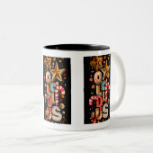 Starry Typography Coffee Mug – Holiday Edition ツートーンマグカップ (正面右)