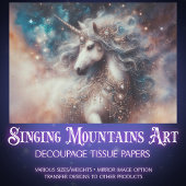 Starry Unicorn Fantasy Art Decoupage  薄葉紙