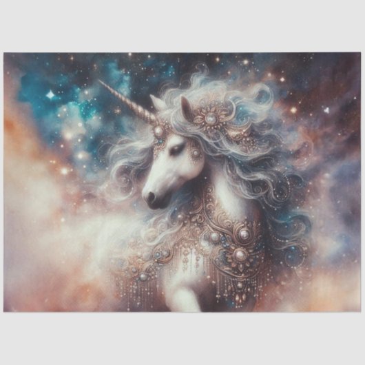 Starry Unicorn Fantasy Art Decoupage 薄葉紙 (正面)