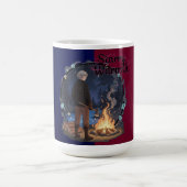 Starry Warmth - Lumberjack Anime Boy by Campfire コーヒーマグカップ (中央)
