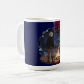 Starry Warmth - Lumberjack Anime Boy by Campfire コーヒーマグカップ (正面左)