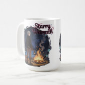 Starry Warmth - Lumberjack Anime Boy by Campfire コーヒーマグカップ (正面左)