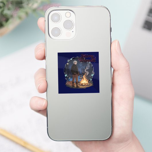 Starry Warmth - Lumberjack Anime Boy by Campfire シール (スマートフォン)