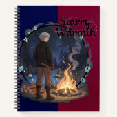 Starry Warmth - Lumberjack Anime Boy by Campfire ノートブック (正面)