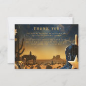 Starry Western Cowboy 1st Birthday Rodeo サンキューカード (正面)