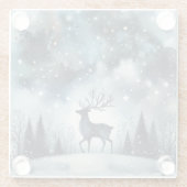 Starry Winter Night Deer ガラスコースター (裏面)