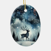 Starry Winter Night Deer セラミックオーナメント (裏面)
