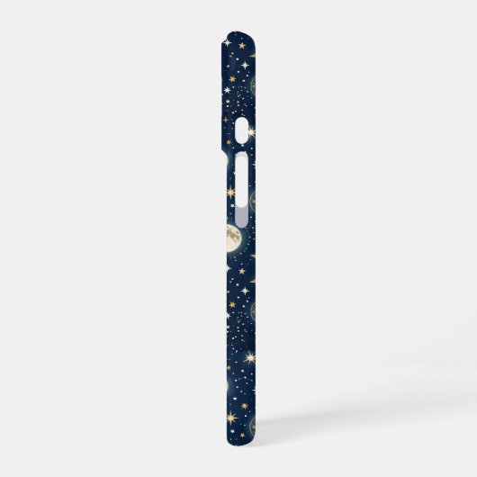 Stars and Moon Pattern iPhone 16ケース (左側面)