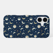 Stars and Moon Pattern iPhone 16ケース (裏面横)